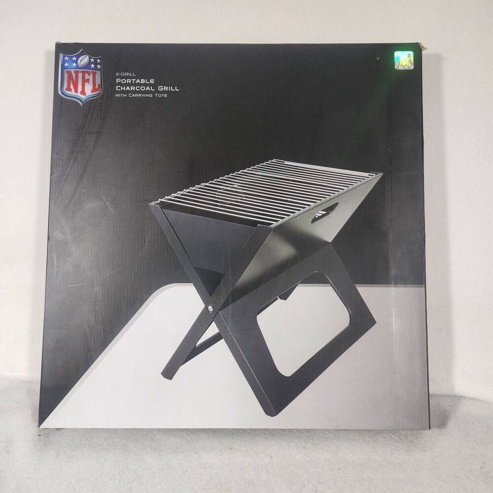 NFL Minnesota Vikings Portable Charcoal Grill With Carrying Tote Tailgate Skol